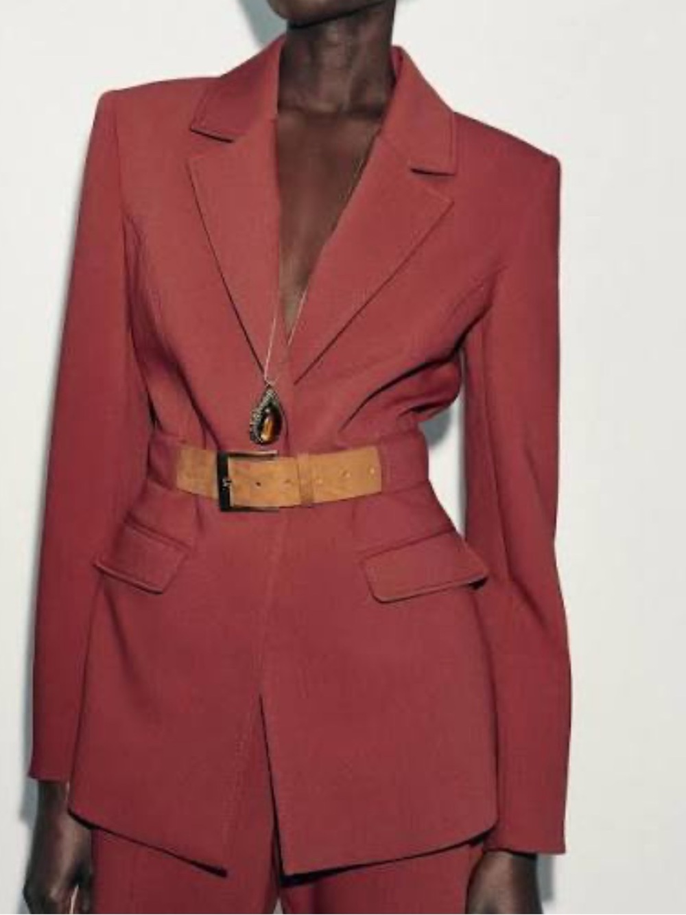 Zara NWT belted structures blazer 8727/593